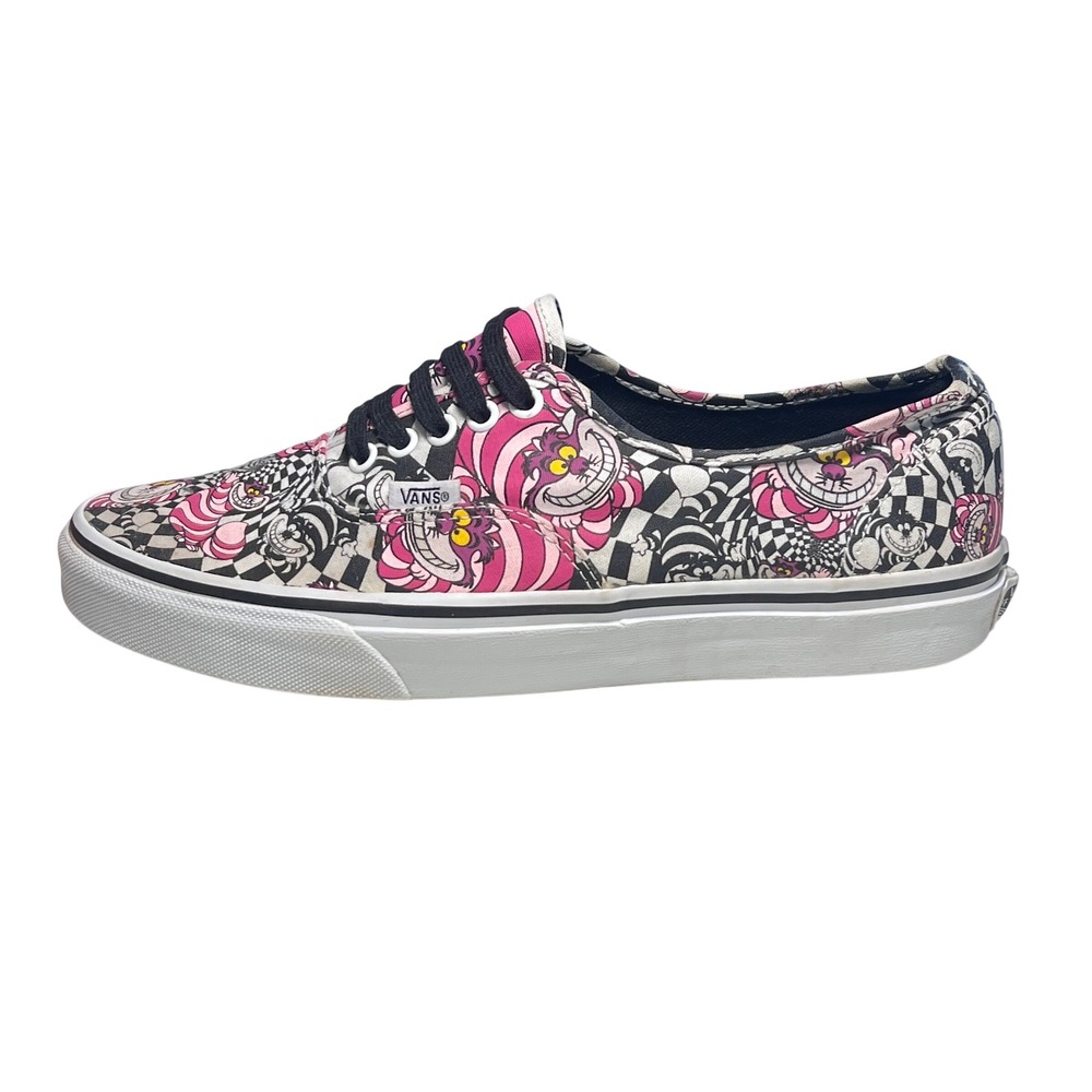 Vans Authentic Disney Cheshire Cat Women 10.5 Mens 9 Alice in Wonderland Checker